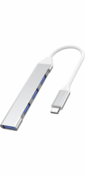 PremiumCord Hub USB-C na USB3.2 A + 3x USB2.0 A, hliníkové pouzdro