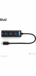 Club3D Dokovací stanice USB-C 4v1, 3xUSB, 1xRJ45, černá