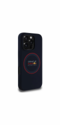 Red Bull Silikonový kryt RBHMP16X24SIILVR pro iPhone 16 Pro Max 6.9, tmavě modrý, s červeným kroužkem MagSafe