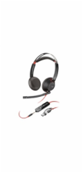 HP Poly Stereofonní náhlavní souprava Poly Blackwire 5220 USB-C + 3,5mm konektor + adaptér USB-C/A