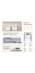 WiFi router TP-Link Mercusys Halo H85X(3-pack) WiFi 6, AX3000, 1x 2,5GLAN, 2x GLAN2,4/5 GHz