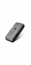 USB hub CONNECT IT USB-C na 1x USB-C a 1x USB 2.0 + čtečka karet SD/microSD, antracitová