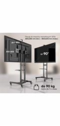ONKRON TS1891-B Stojak Mobilny nachylny do TV 50"- 90", max 100 kg, czarny