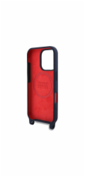 Red Bull Silicone Vertical Logo MagSafe Zadný Kryt + Crossbody popruh pre iPhone 16 Pro modrý