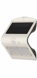 Orno Nástěnná lampa SILOE LED 1,5W, solární lampa s pohybovým senzorem 120°, 190lm, IP65, 4000K, 1200mAh, dvojitý zdroj světla, bílá, AD-SL-6083WLR4