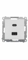 Kontakt-Simon Nabíječka Simon 55 USB C+A (modul), 30 W, 230 V světle šedá matná TEC2CAQ.01/114