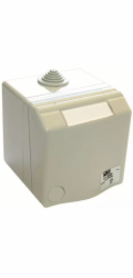 PCE Nástěnná průchozí zásuvka 16A 2P+Z 230V šedá IP44 DESIGN 863108v