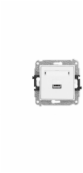 Karlik MINI nabíjecí mechanismus s jedním USB, 5V, 2A, matně bílá 25MCUSB-3