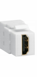 Hager KEYSTONE modul HDMI zásuvka, průchozí, rovná 180° zástrčka, bílá VZ20HS