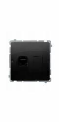 Kontakt-Simon Simon Basic jednoduchá počítačová zásuvka RJ45, kategorie 5e (modul). Zásuvka k montáži šrouby do krabice, černá BMF51.02/49