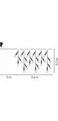 Emos Vánoční osvětlení Icicles LED 200 6W 3,6m 8 programů studená bílá