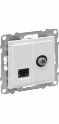 Legrand SUNO TV zásuvka typ F 1,5dB + RJ45 kat. 6 UTP bílá 721162