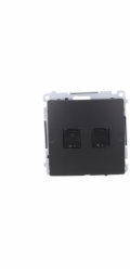 Kontakt-Simon Simon Basic Počítačová zásuvka RJ45, kat. 6, dvojitá s protiprachovou clonou (modul) černá BM62.01/49