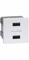 Kontakt-Simon Nabíječka Simon Connect USB K45 zásuvka typ A 5V/2,1A čistě bílá K126E/9 TSC-K126E-9