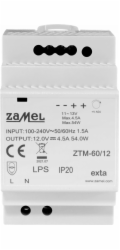 Zamel Spínaný napájecí zdroj pro montáž na lištu TH-35 (DIN), 60W, 12V DC typ: ZTM-60/12 EXT10000283