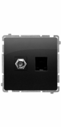 Kontakt-Simon Anténní zásuvka Simon Basic F + RJ45 kat. 6 (modul) černá BMAFRJ45.01/49