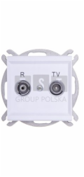 Ospel GPA-RK/m/75 SONATA Zásuvka RTV Terminal, bílá matná GPA-RK/m/75