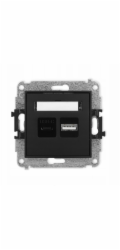 Karlik Nabíječka ICON s duálním USB nabíjecím mechanismem, USB C + USB A, max. 20 W, matně černá 12ICUSB-8