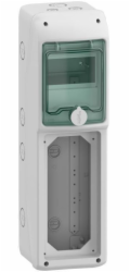 Schneider Mureva rozvaděč IP65 pro povrchovou montáž 1x5 pro připojení zásuvek gMRV-1-5-NT-T/9, 1 otvor 103x225mm 13185