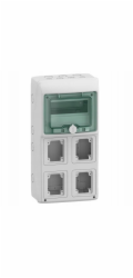 Schneider Mureva rozvaděč IP65 pro povrchovou montáž 1x8 pro připojení zásuvek gMRV-1-8-NT-T/4, 4 otvory 90x100mm 13179