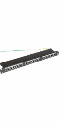TKH rozvaděč kat.6 19" 1U, 24xRJ45 FTP černý s policí CCAS-PA6-24STP-O-2