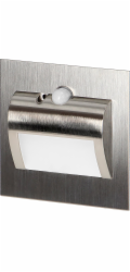 Orno DRACO LED NOVÉ schodišťové světlo 1,5 W, zapuštěné schodišťové světlo, 12 V DC, 30 lm, 4000 K, saténové, senzor pohybu a soumraku AD-OS-6164LR4/N
