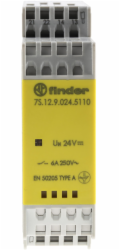 Finder Modulární bezpečnostní relé 1NO 1NC 24V DC 7S.12.9.024.5110