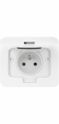 Orno Hermetická obdélníková elektrická zásuvka, IP55, 1x2P+Z (francouzská), bílá