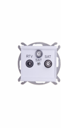 Ospel Zásuvka SONATA RTV-SAT se dvěma SAT výstupy, matně bílá GPA-R2S/m/75