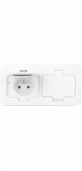 Orno Hermetická dvojitá elektrická zásuvka, obdélníková, IP55, 2x2P+Z (francouzská), bílá