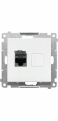 Kontakt-Simon Počítačová zásuvka RJ45 Kontakt-Simon 55 T61E.01/111 jednoduchá kategorie 6, stíněná s protiprachovým krytem, bílá matná