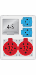 NoName Rozvaděč R-BOX 240 4S 2x32A/5P 2x250V prázdný okénko, černý/zlatý kryt IP44 B.1703