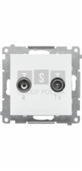 Kontakt-Simon TAP10.01/111 Anténní zásuvka Simon 55 R-TV, průchod 10 dB (modul). 1x Vstup: 5862 MHz Matně bílá TAP10.01/111