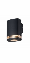 Kanlux Nástěnné svítidlo ZEVI W EL 1GU10 B 1xmax 10W IP54 fasádní svítidlo dvojitá tlumivka nástěnné svítidlo černé 38884