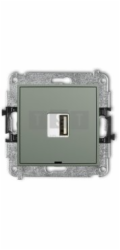 Karlik 61MCUSBBO-3 MINI Nabíjecí mechanismus s jedním USB konektorem USB A, max. 10 W, 5 V, 2 A, bez popisu, field sage 61MCUSBBO-3