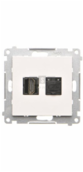 Kontakt-Simon TGHRJ45.01/111 Simon 55 HDMI + RJ45 kat. 6 zásuvka (modul) Matná bílá TGHRJ45.01/111