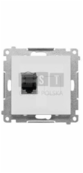 Kontakt-Simon T61E.01/114 Simon 55 Jednoduchá počítačová zásuvka RJ45 kategorie 6, stíněná s protiprachovou clonou (modul) Světle šedá matná T61E.01/114