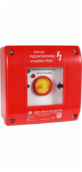 Spamel Ruční protipožární tlačítko pro proudový spínač PWP1 (1NO a 1NC) s kladívkem a certifikátem zeleno-červené PWP1-W01-B-11-2LED11-M