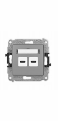 Karlik Nabíjecí mechanismus ICON Dual USB 2xUSB C, max. 20W, matně šedý 27ICUSB-7