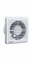 Ventika Axiální ventilátor fi 125 230V 9,4W 158m3/h 31dB s kuličkovými ložisky s hygrostatem a časovačem bílý SOLID SILENT D125SRH