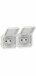 Legrand PLEXO 55 Zásuvka 2x2P+Z horizontální mechanismus 16A - 250V AC bílá 069642L