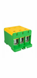 Elektro-Plast 3pólová rozvodná odbočná svorkovnice AL/CU 3x150mm2 zelená, pro plochou a montáž na lištu WLZ35/3x150/z 48.3152