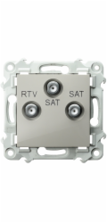 Ospel RTV-SAT zásuvka se dvěma SAT výstupy, kašmírově béžová GPA-Z2S/m/83