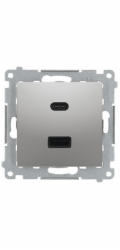 Kontakt-Simon Nabíječka Simon 54 USB C+A (modul), 30 W, 230 V matně stříbrná DEC2CAQ.01/43