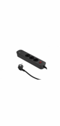 Düwi Prodlužovací kabel PD20 pro rychlé nabíjení, 3 zásuvky s vypínačem + 2x USB (A+C), 1,4 m SQUALL, grafit / 34098