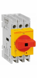 Lovato Electric 3P 40A odpínač, žlutočervená knoflíková hlavice, GA040ARY