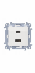 Kontakt-Simon Nabíječka Simon 10 USB C+A (modul), 30 W, 230 V bílá CEC2CAQ.01/11
