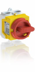 ABB Odpínač v krytu 2P 400V AC22 20A kryt IP67 plastová rukojeť žlutočervená ONE20M2Y 1SCA135533R1001
