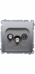 Kontakt-Simon Kontakt - Simon Simon Základní RTV-SAT-SAT anténní zásuvka nerezová (BMZAR+SAT3.1-P2.01/21)