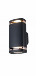 Kanlux ZEVI W EL 2GU10 B 1xmax 10W IP54 fasádní svítidlo s dvojitou tlumivkou, nástěnná lampa černá 38886
